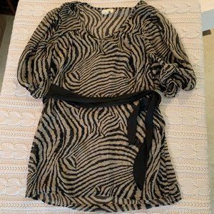 Needle & Thread Sheer Top with Black Ribbon Accent